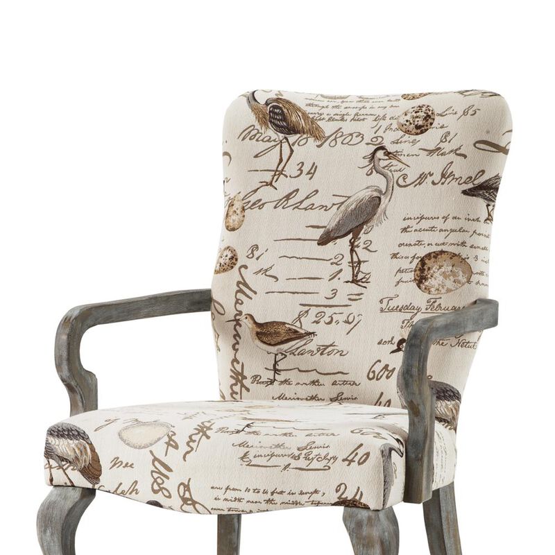 Belen Kox Bird Motif Queen Anne Accent Chair, Belen Kox