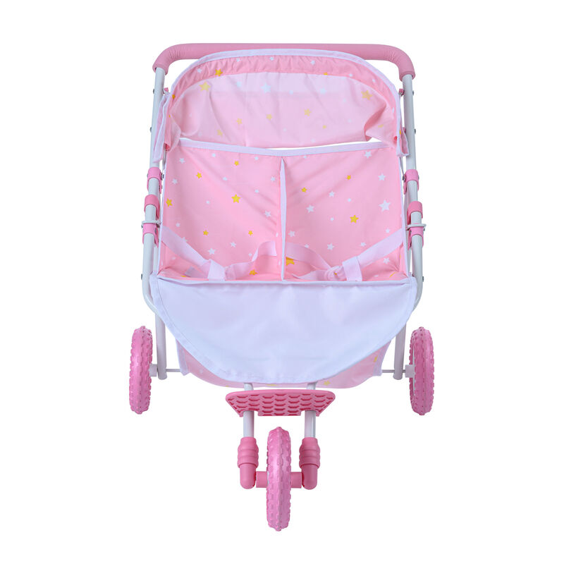 Olivia's Little World Twinkle Star Princess Baby Doll Twin Stroller, Pink image number 6
