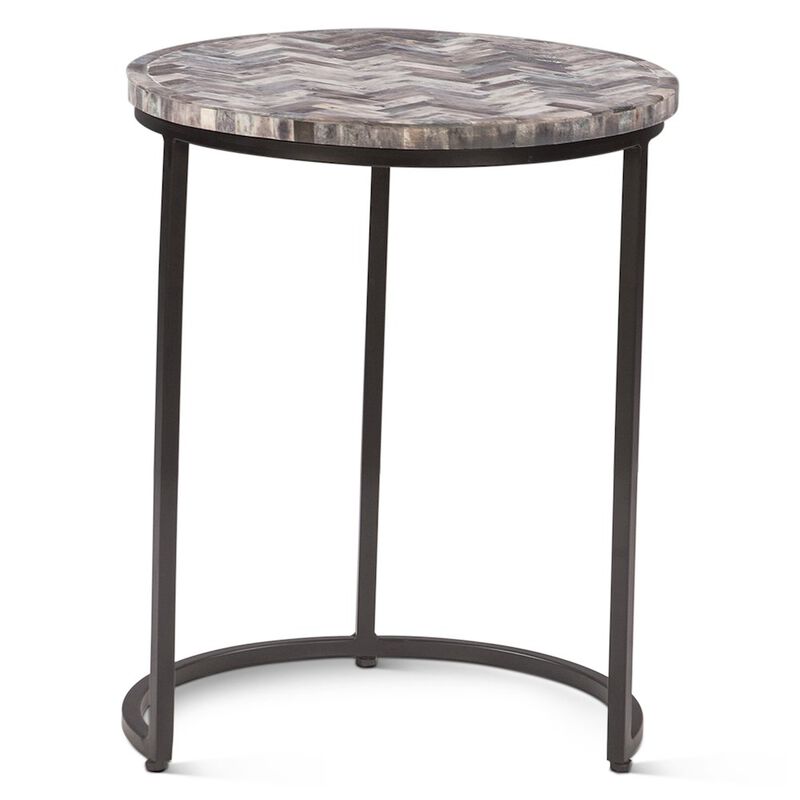 World Interiors Mumbai 20 Nesting Tables in Chevron Pattern, Set 2