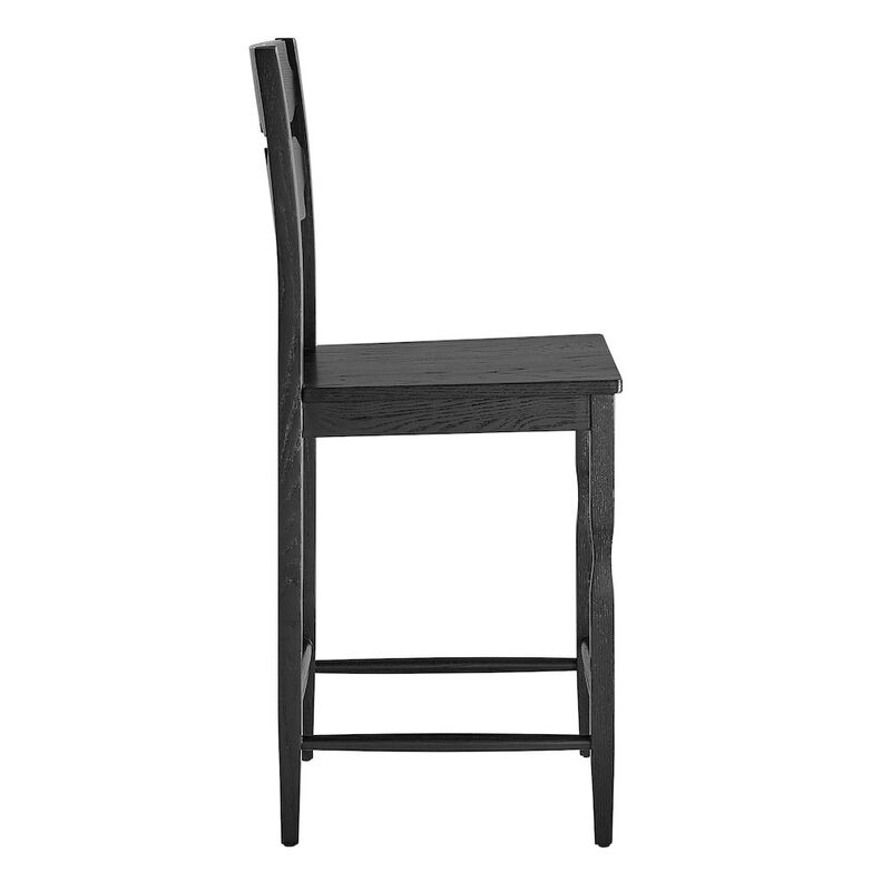 Jax Oak Wood Counter Stool With Wavy Razor Back image number 3