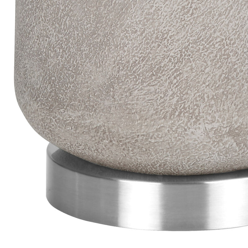 ELEMENT ACE Modern Textured Cylinder Base Table Lamp with Linen Drum Shade, 3-Way Rotary Switch Accent Lighting for Nightstand Living Room Side End Table image number 3