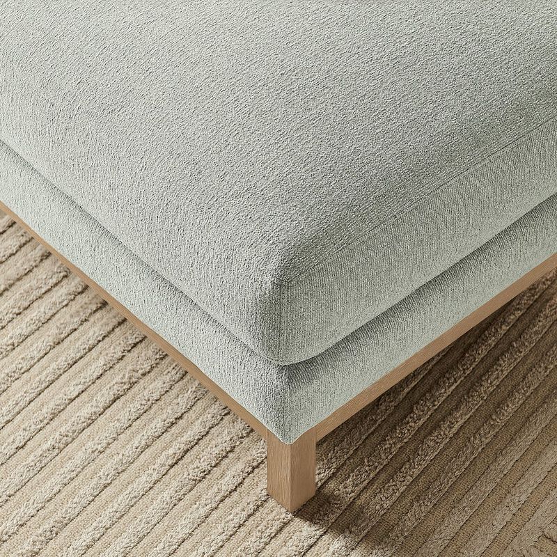 Modway Roscoe Fabric Ottoman in Mist - Upholstered Rectangular Footstool for Living Room, Bedroom, or Lounge Seating image number 9