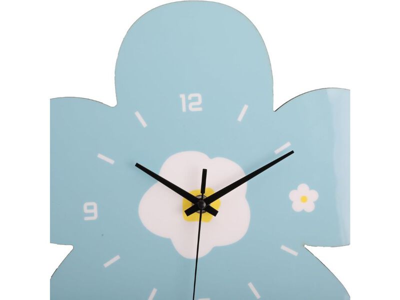 12" Blue Flower Wall Clock - Silent Non-Ticking Quartz with Arabic Numerals for Living Room Decor image number 2