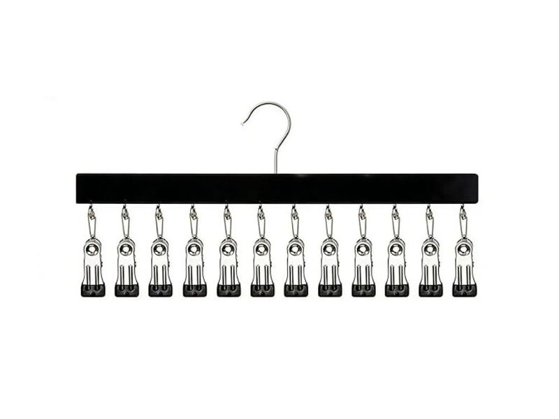 Closet Organizer with 12 Clips | Pants Hangers with Clips & Legging Organizer image number 0