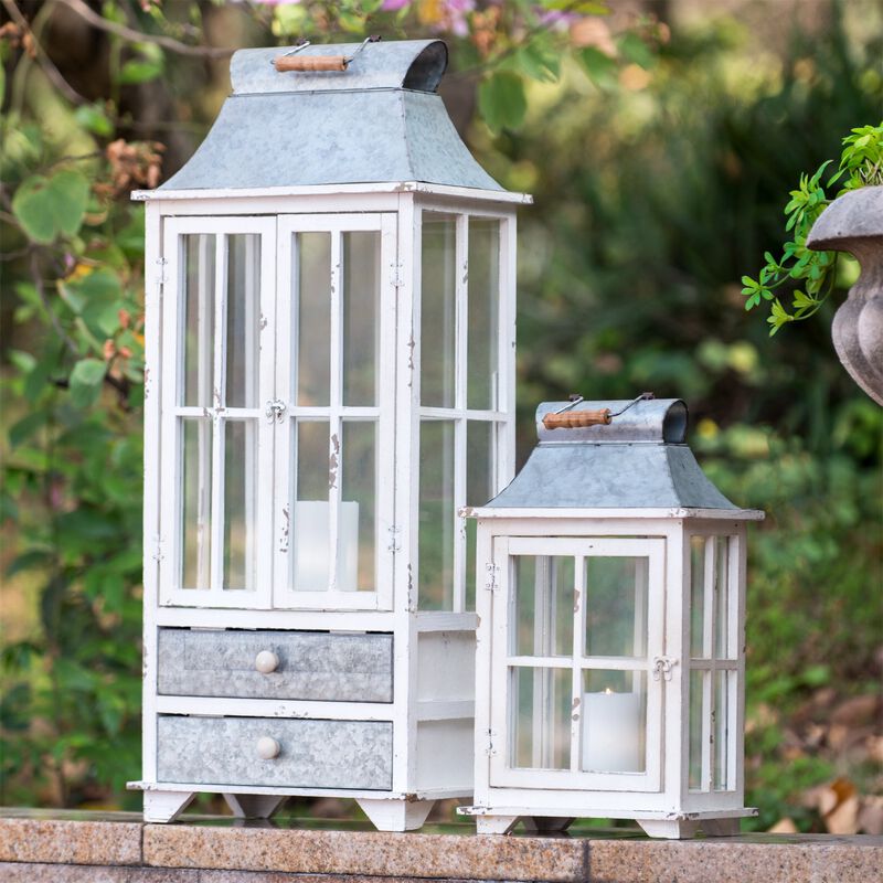 Clihome Wooden Candle Lantern Decorative Lantern Holder Decor for Outdoor, Home Garden Wedding image number 2