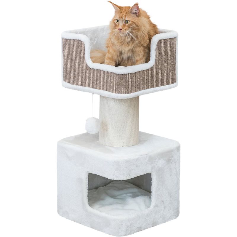 TRIXIE Ava XXL Jute & Plush 2-Level Cat Tree with Scratching Post & Condo image number 2