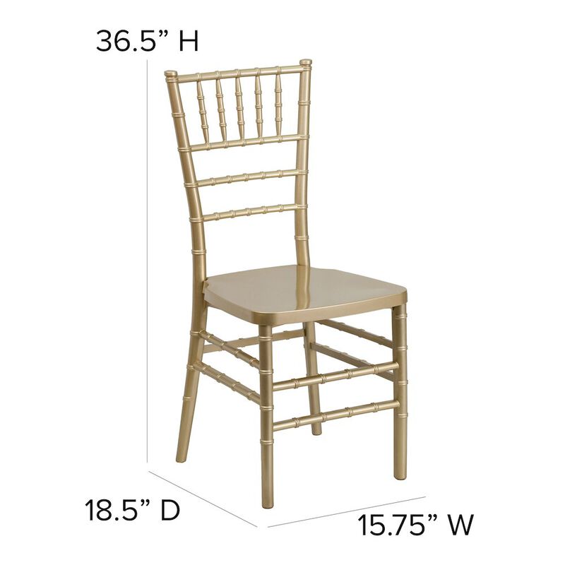 Flash Furniture PREMIUM Gold Resin Stacking Chiavari Chair image number 3