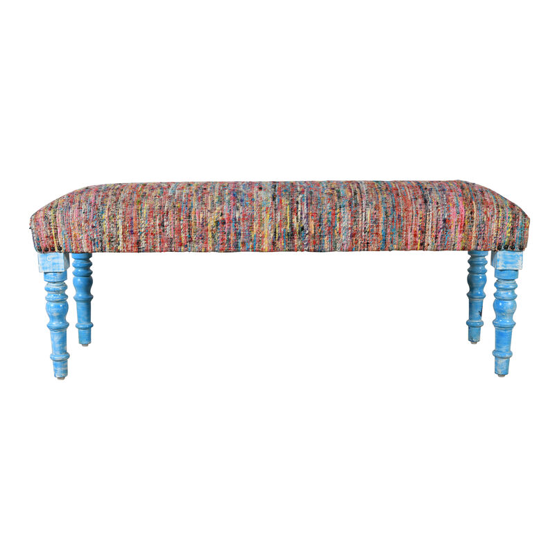 Ava Rainbow Striped Accent Bench image number 2