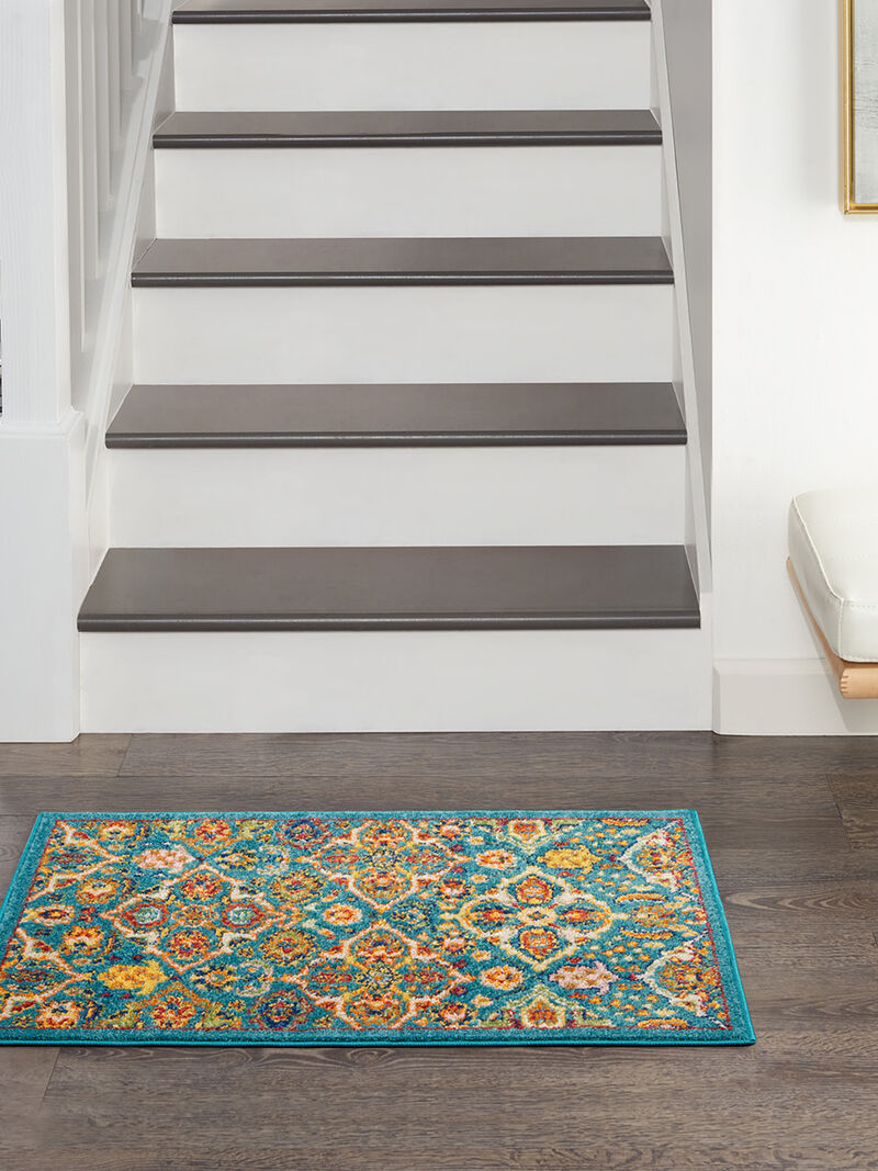 Allur ALR03 Turquoise/Ivory 2' x 3' Rug