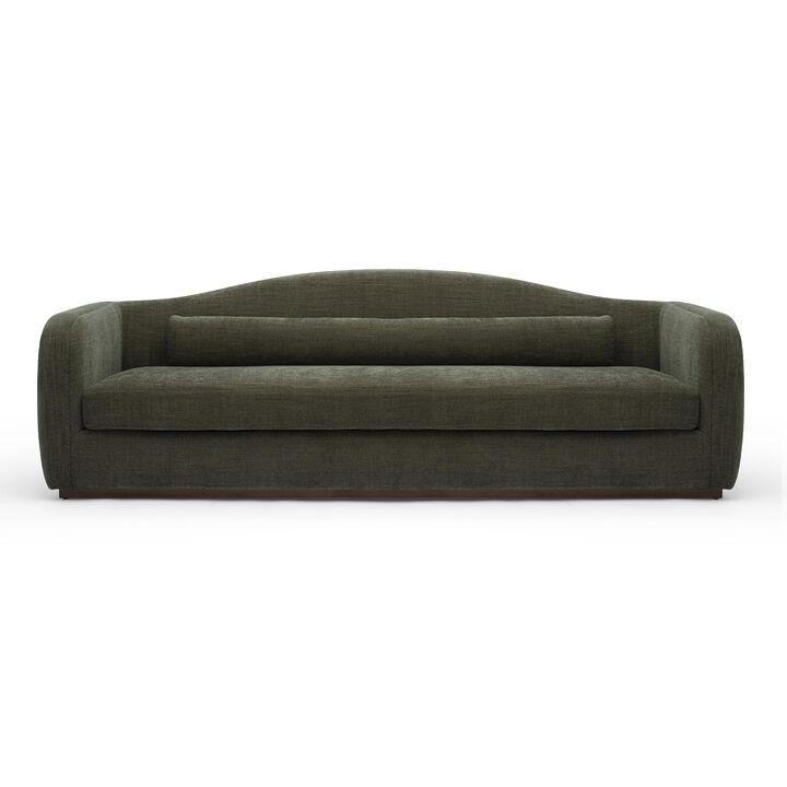 Camille Green Performance Linen Chenille Sofa