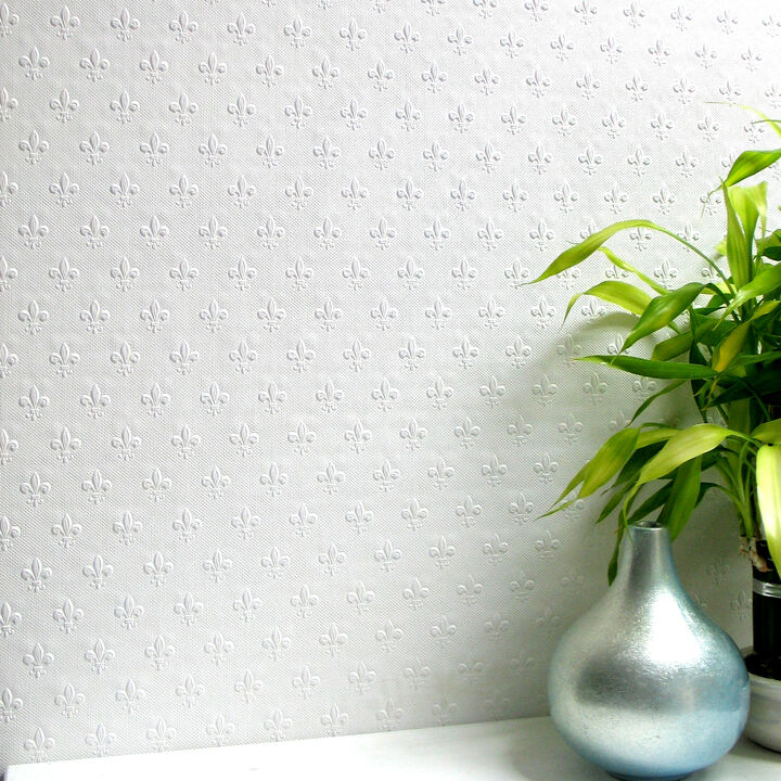 Tudor White Paintable Anaglypta Original Wallpaper (Set of 2)
