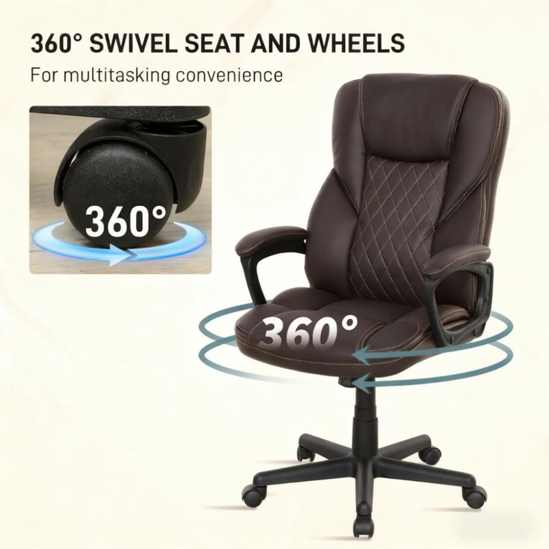 GOODSILO Ergonomic High Back Executive Desk Chair with Adjustable Height and Swivel Function image number 3
