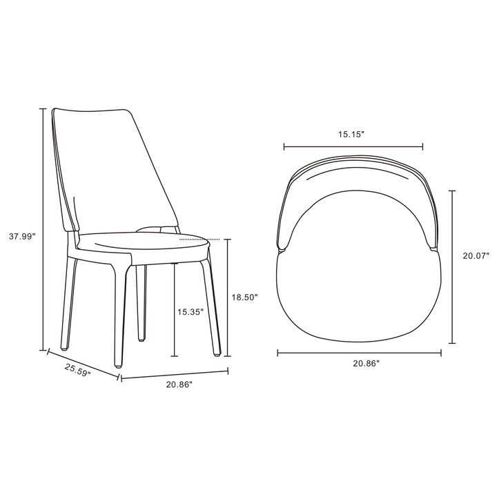 Kara Blue Dining Chairs (Set of 2)
