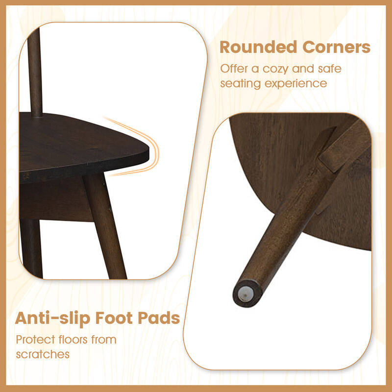 Set of 4 Swivel Dining Chairs with Rubberwood Frames for Kitchen image number 3