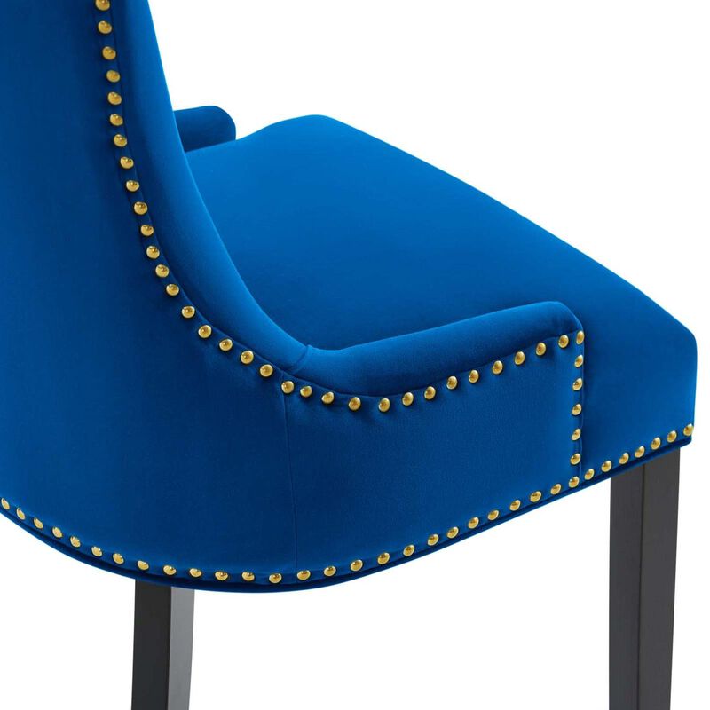 Modway Marquis 20.5" Velvet Dining Side Chairs in Navy/Black (Set of 2) image number 6