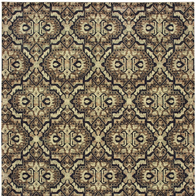HomeRoots Geometric Distressed Area Rug image number 3
