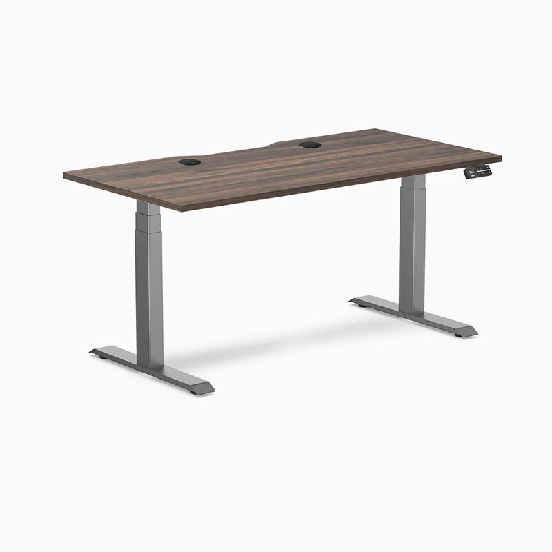 Desky Dual Scalloped Laminate Sit Stand Desk image number 0