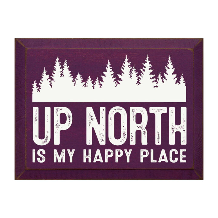 Up North Is My Happy Place Farmhouse Wood Wall Hanging Decor