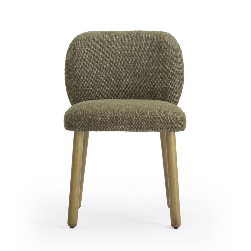 Tov Furniture Foxy Olive Green Textured Fabric Dining Chair image number 2
