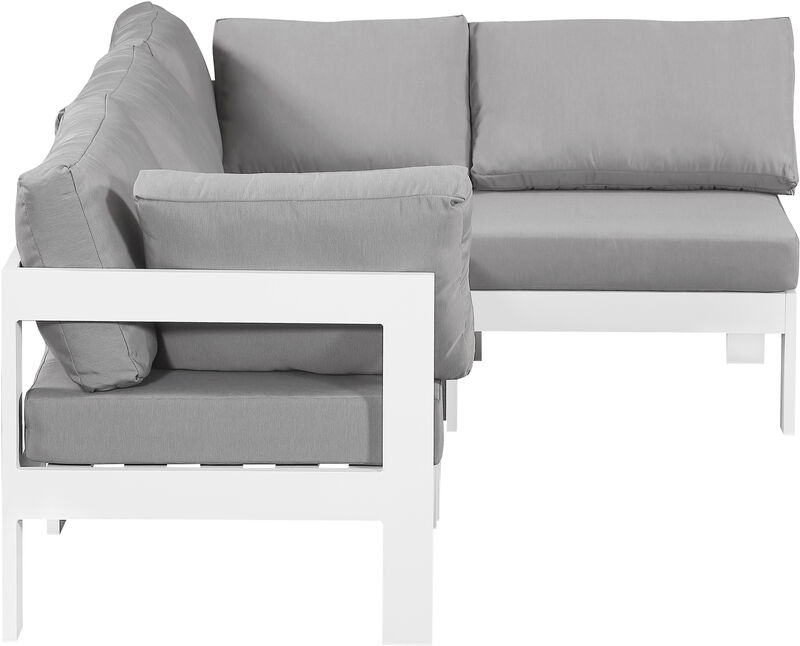 Meridian Furniture Nizuc Grey Water Resistant Fabric Outdoor Patio Modular Sectional image number 7