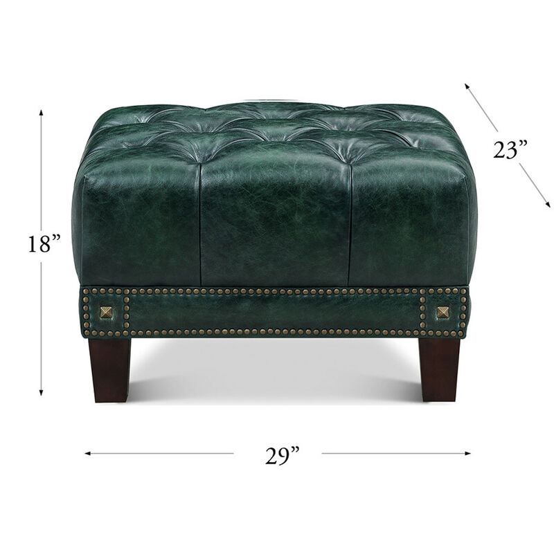 Picadilly Top Grain Leather Ottoman image number 3