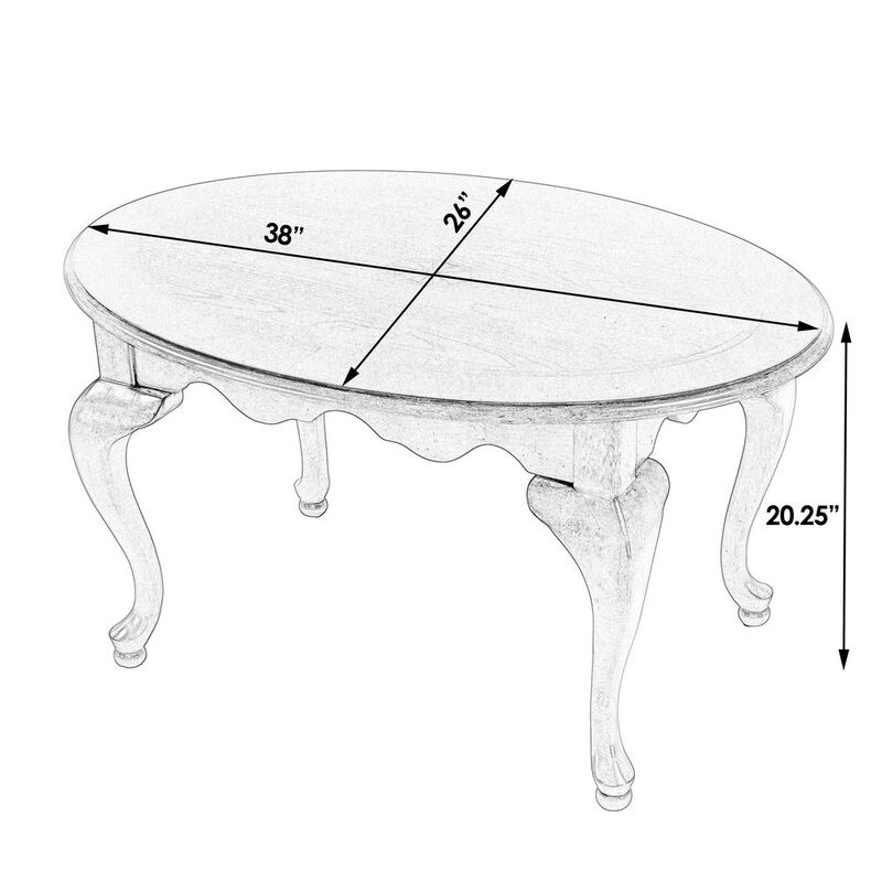 Butler Specialty Grace Oval 4 Legs Coffee Table, Medium Brown image number 2