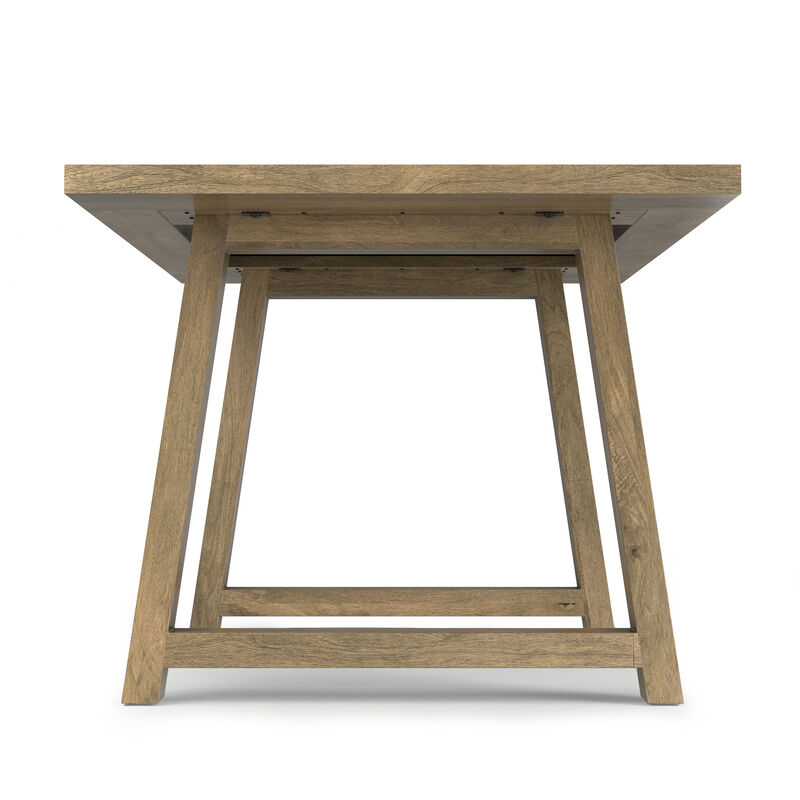 Whitley 72 inch Wide Solid Mango Farmhouse Dining Table in Grey Wash