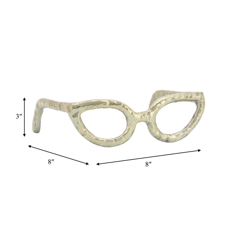 Gold Cat Eye Glasses Sculpture