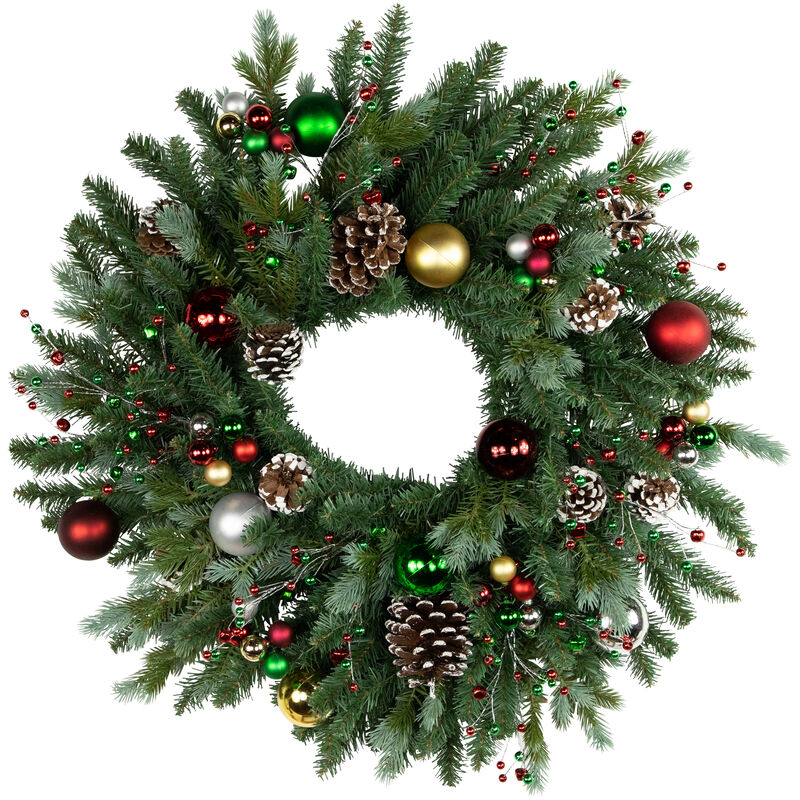 6.75" Traditional Colors Shatterproof Ball Ornament Christmas Pick image number 3