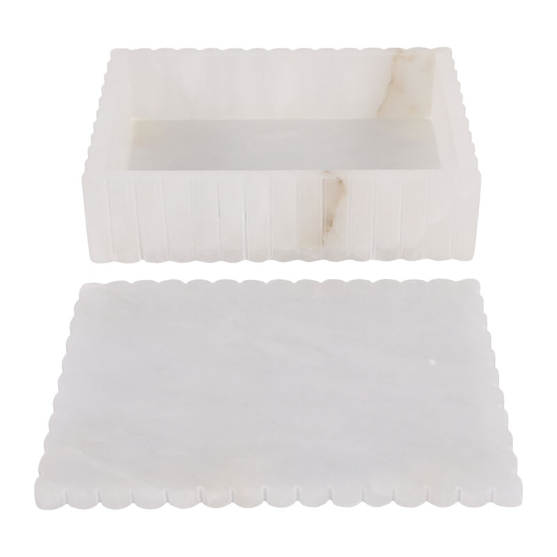 8x6" Ribbed Alabaster Box image number 3