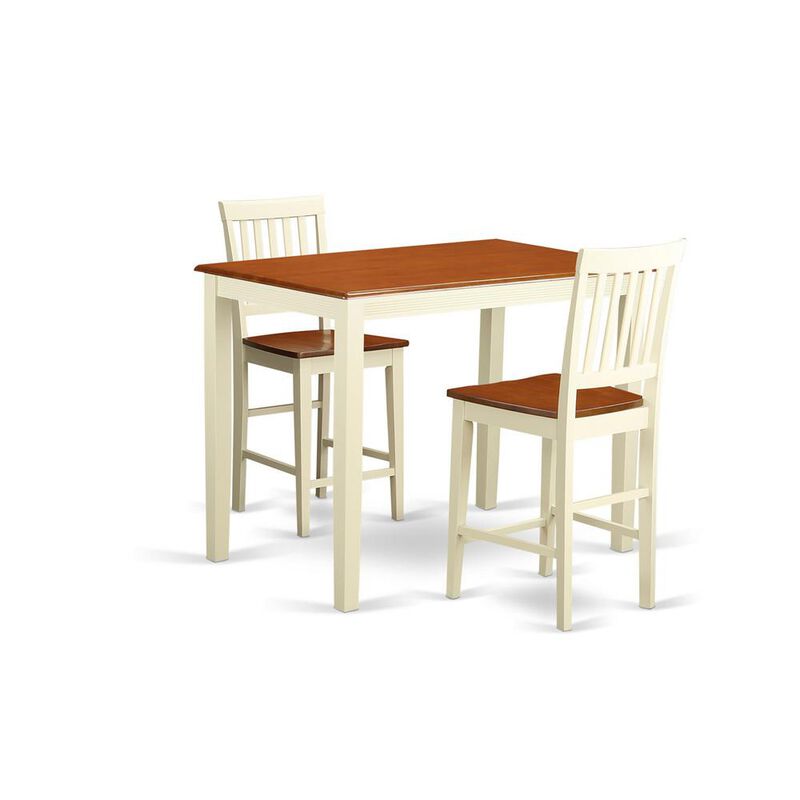 East West Furniture 3  Pc  counter  height  pub  set  -  Kitchen  dinette  Table  and  2  Kitchen  bar  stool.