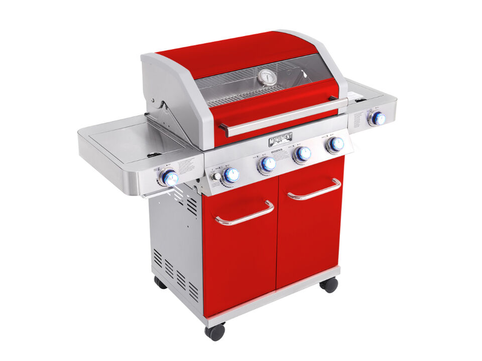 Monument Grills Classic Series | 4 Burner Stainless Steel Gas Grill With Clearview Lid