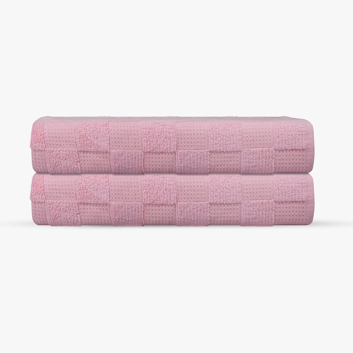Waffle Terry 2 pcs Turkish Bath Sheet Towels Set
