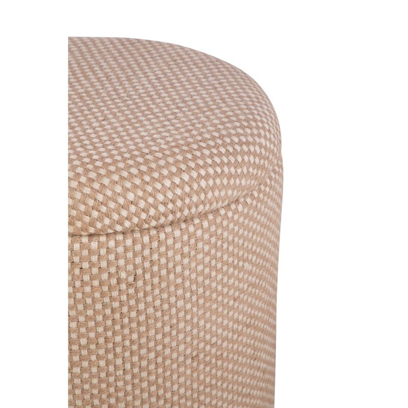 Carolina Chair & Table Handwoven Apollo Jute Check Storage Ottoman