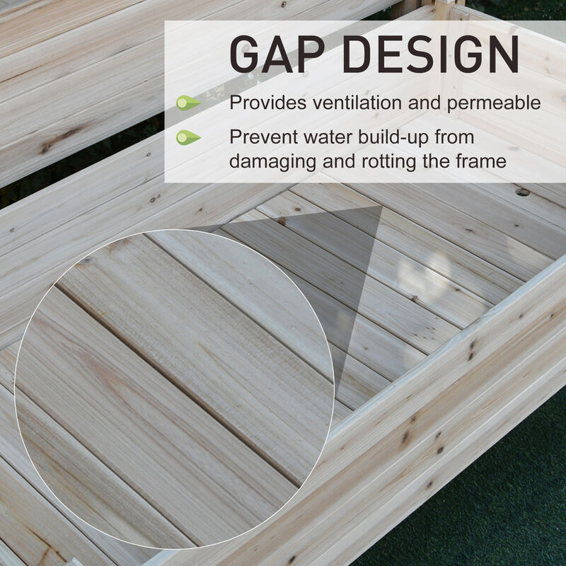 Hivvago Two-Tier Wooden Garden Bed Elevated Planter with Legs image number 6