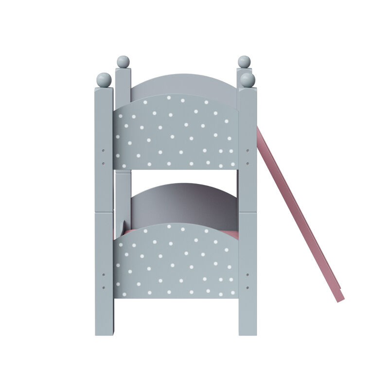 Olivia's Little World Polka Dots Princess Double Bunk Bed for 18" Dolls, Gray image number 7