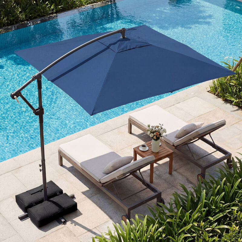 4 square patio umbrella Kozyard 10 ft Cantilever (4 Color Options) Gray Each plate features a fill spout with a twist cap for quick and convenient filling Mondawe 8 x 8 ft