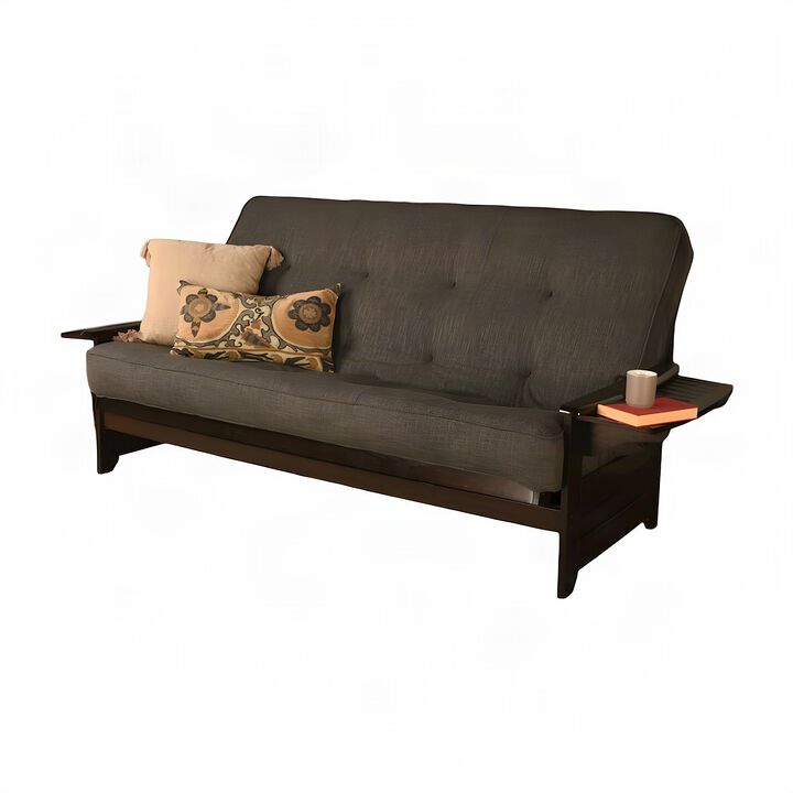 Phoenix Frame Queen-Espresso Finish-Linen Charcoal Mattress