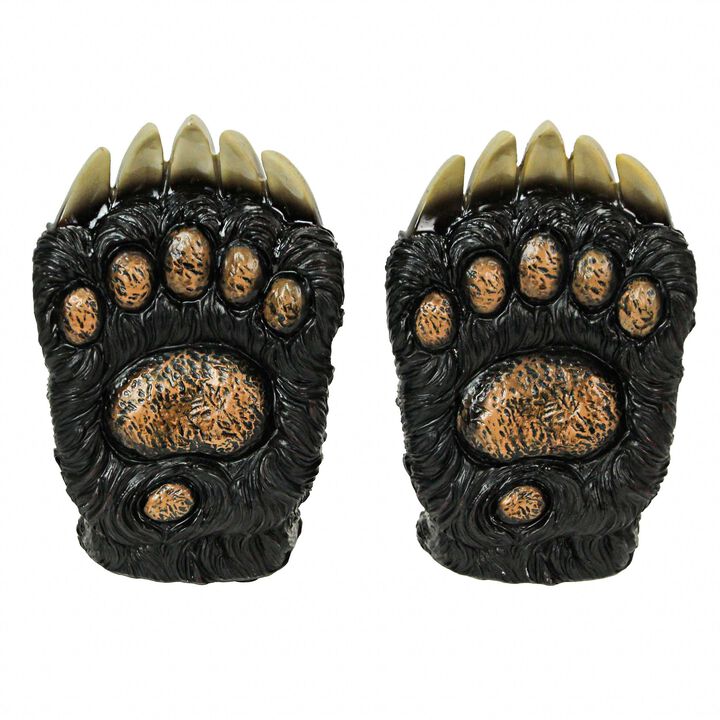 7 Inch Bear Paw Decorative Bookends Rustic Resin Shelf Organizer Cabin Home