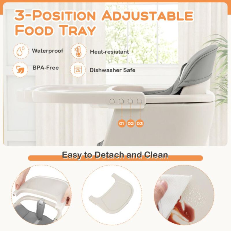 Hivvago 3-in-1 Convertible Wooden High Chair with Cushion