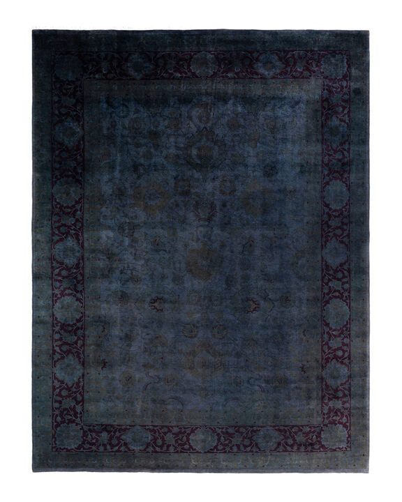 Fine Vibrance, One-of-a-Kind Hand-Knotted Area Rug  - Gray, 9' 0" x 12' 1"
