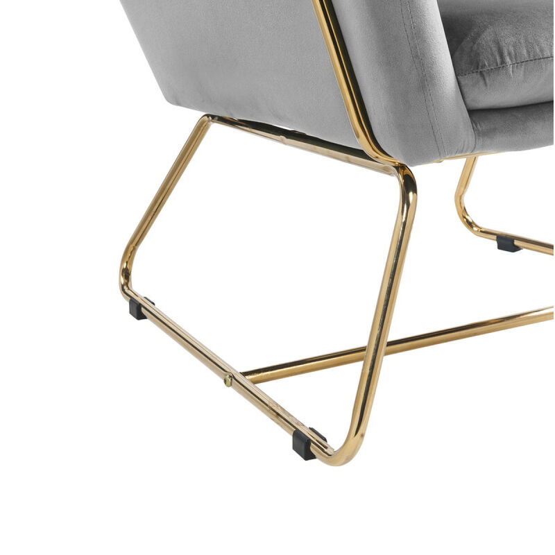 Streamdale Keira Velvet Accent Chair With Metal Base