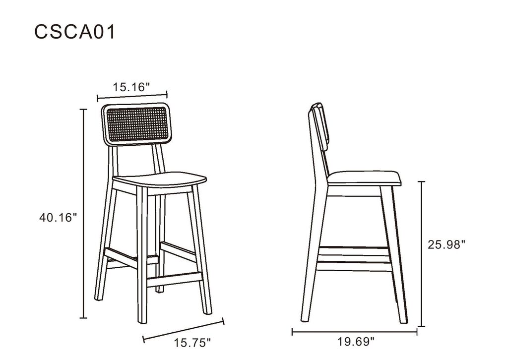 Versailles Black Counter Stool (Set of 3)