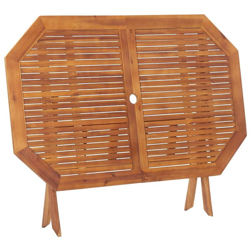 Garden Table Brown Solid Acacia wood 53.1x33.5x29.5 in Foldable