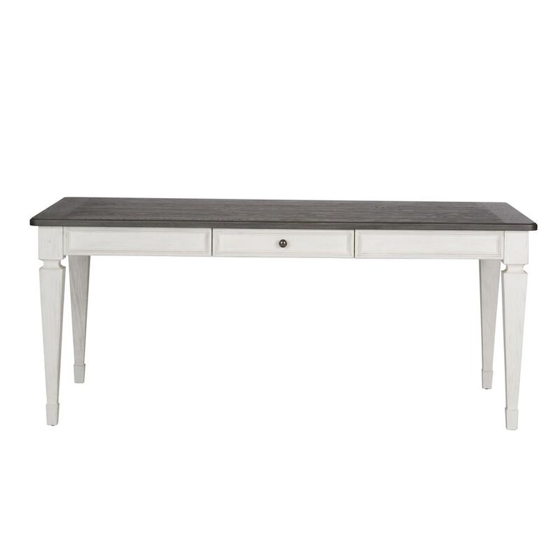 Liberty Furniture Allyson Park Rectangular Leg Table in Wirebrushed White w/ Charcoal Top image number 1