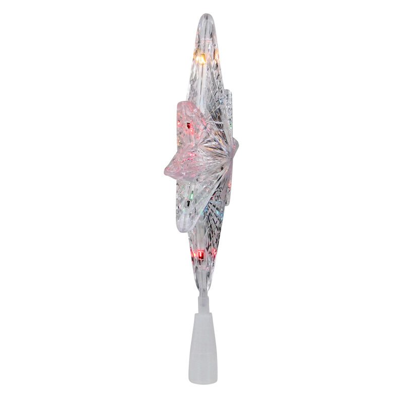 11" Lighted Clear 8 Point Star of Bethlehem Christmas Tree Topper - Multicolor Lights