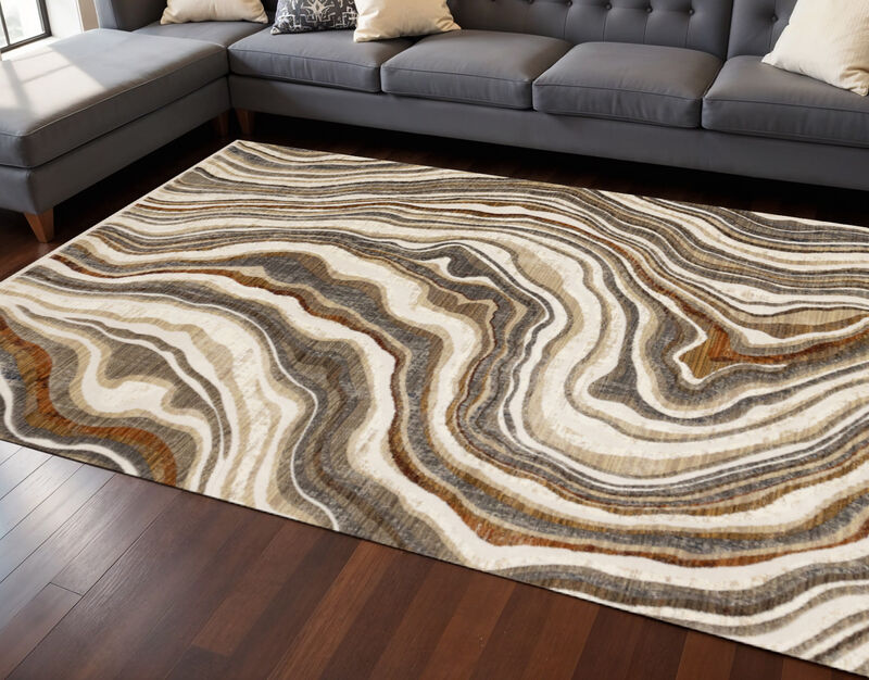 HomeRoots Abstract Area Rug image number 1