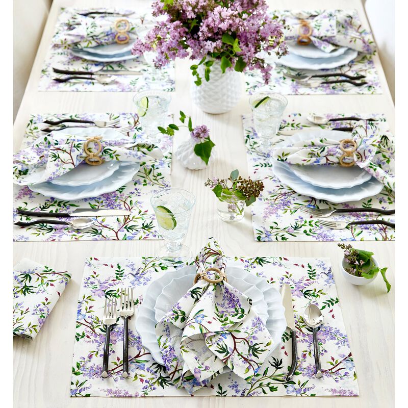 Linen Dinner Napkins - Lilacs