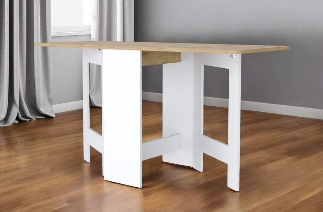 Sleek Sled Base Folding Dining Table for Kitchen or Dining Room