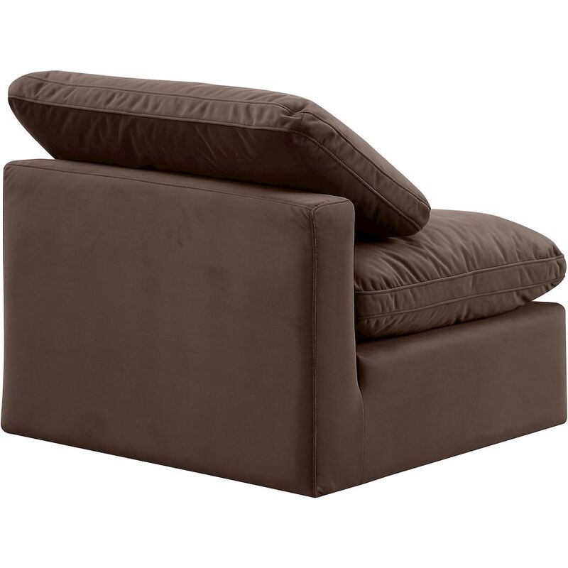 Meridian Furniture Indulge Brown Velvet Armless Chair
